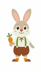 Obraz premium rabbit with carrot illustration 