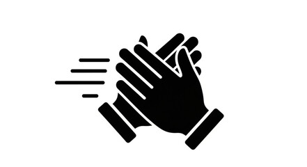 Obraz premium Clapping Hands Icon - Expressing Approval, Celebration, and Appreciation.