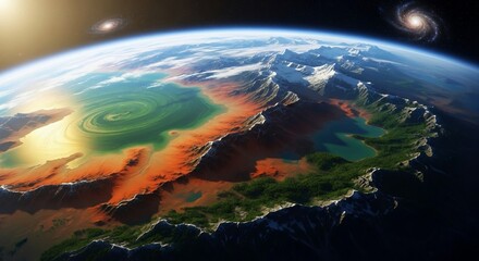 Abstract planet view space