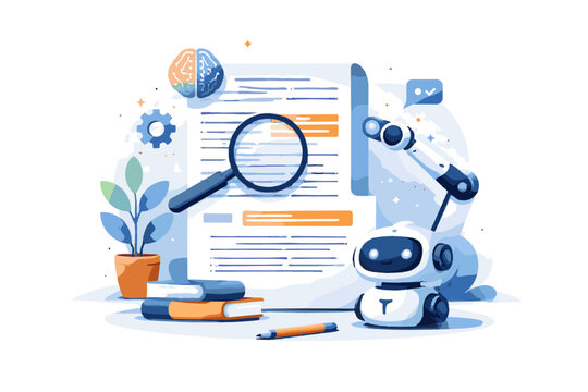 Vector summarization icon ai bold outline automated cute illustration simple generation image kawaii document