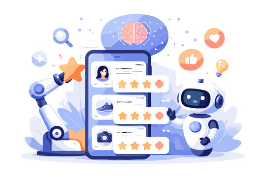 Icon recommendation vector flat design ai smart simple shapes engine soft shadow vector illustration