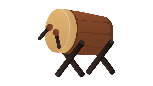 Bedug traditional islamic drum illustration for ramadan kareem and eid mubarak celebration