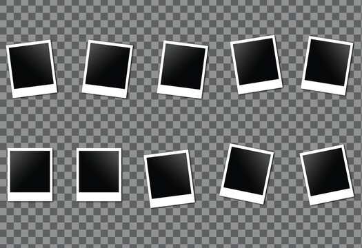Polaroid Frames: A collection of blank instant film frames arranged to capture memories.