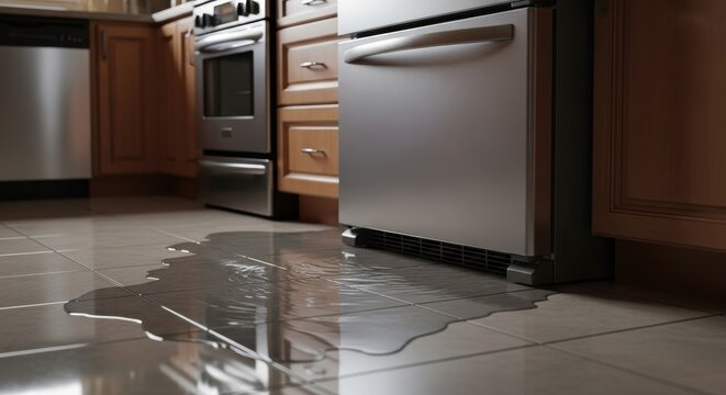 Kitchen Appliance Leak Water Damage