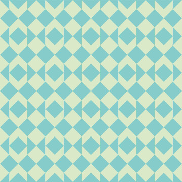 Seamless 1980s Retro Geometric Pattern in Mint Green and Teal Pastel Mosaic
