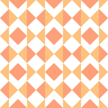 Seamless 1980s Retro Pastel Orange Geometric Pattern with Diamonds and Triangles