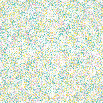 Seamless 1980s Retro Pastel Pointillism Pattern with Teal, Yellow, and Pink Speckles
