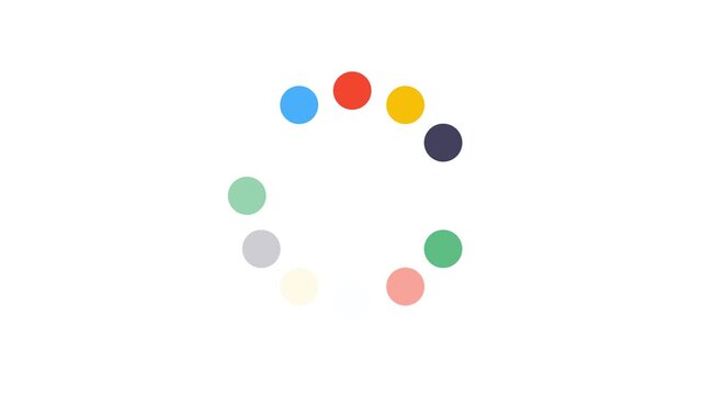 Three colored circles on a white background