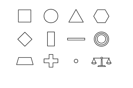 Simple icon circle trapezoid circular hexagon image vector generation triangle diamond outline