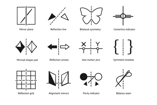 Generation icon indicator vector line reflection axis plane simple image symmetry parity