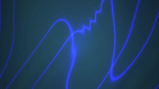 Abstract Blue Light Trails Over Dark Teal Gradient Background Soft Glow Effect