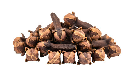 Obraz premium Dried Whole Cloves Spice Pile Isolated On White Background