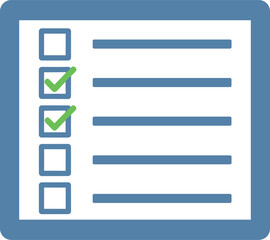 Obraz premium A checklist on a digital tablet with two checked boxes