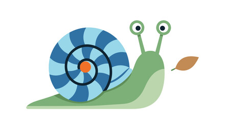 Colorful cartoon snail with shell. © Kill