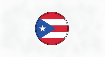 Obraz premium Puerto Rico flag symbol icon circle.