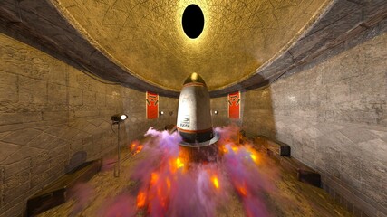 ミサイル発射基地　3DCGレンダリング © tsuneomp