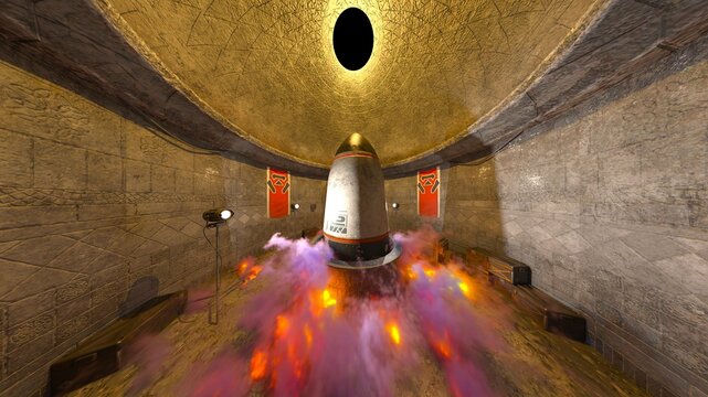 ミサイル発射基地　3DCGレンダリング