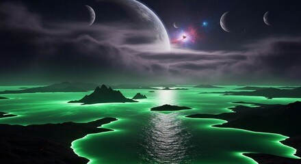 Alien landscape fantasy scene