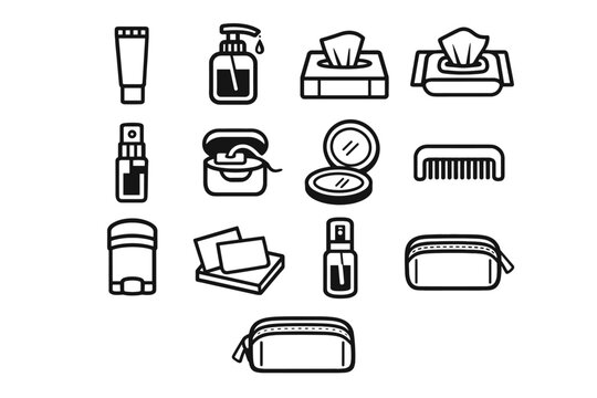 Hygiene pouch vector simple blotting floss icon compact image pack dental generation