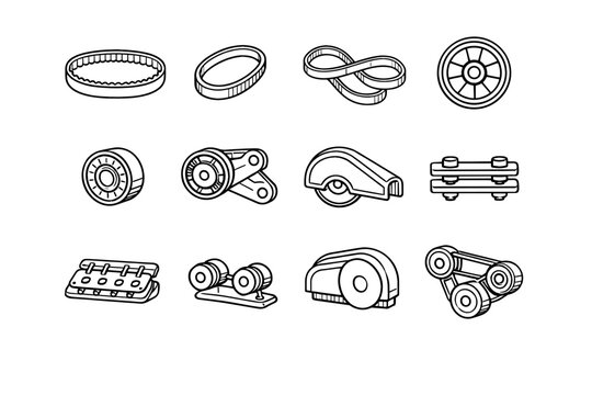 Guide icon pulley generation v wheel simple tensioner timing vector connector image