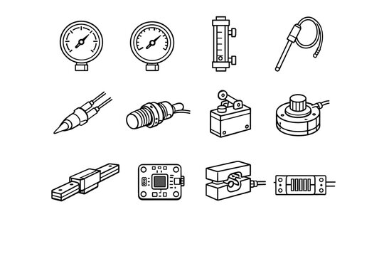 Sensor load image icon proximity gauge simple generation limit thermocouple switch vector