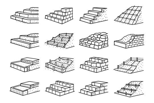 Support difference terrain landscape icon simple generation garden vector image wall layered