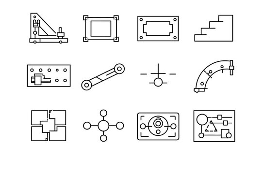 Icon offset generation block image setup positioning bar plate vector hollow alignment