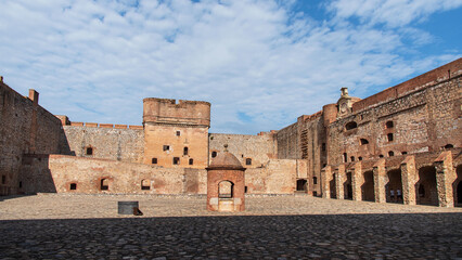 Fototapeta premium Exterior architecture of the fortress of Salses in the Pyrénées-Orientales, Occitanie, France