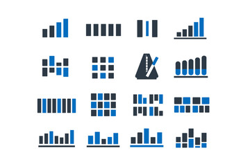 Obraz premium Metronome timing columns generation sequence simple ordered vector bar beat shapes image