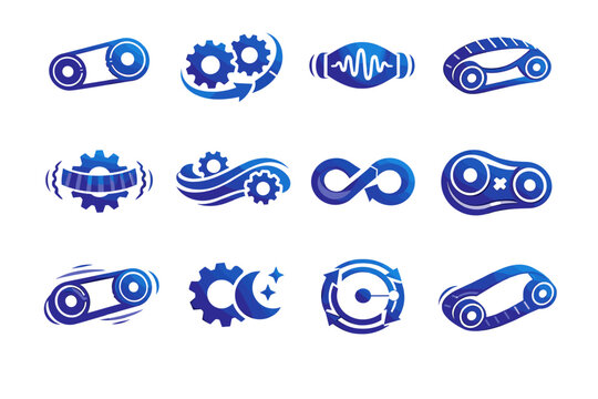 Continuous icon image flexible continuity generation drive quiet belt symbol transfer vector