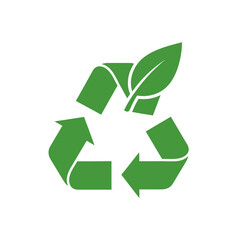 Obraz premium Recycling symbol with a leaf integrated into the design.