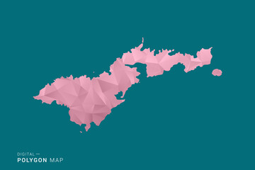 American Samoa polygon map vector illustration in low poly geometric style, soft pastel colors with pink and teal green tones, clean silhouette on solid background, ideal for infographic. © Whatever