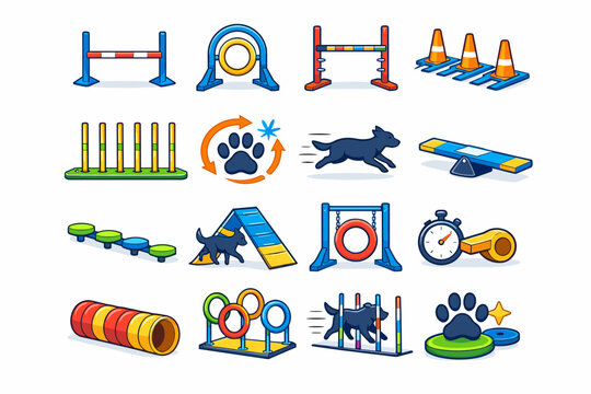 Lightweight icon pet icons energy symbol balance routine training vector cue skill