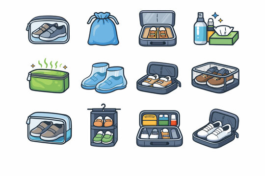 Isolation drawstring pouch packing organized travel simple shoe generation image vector footwear
