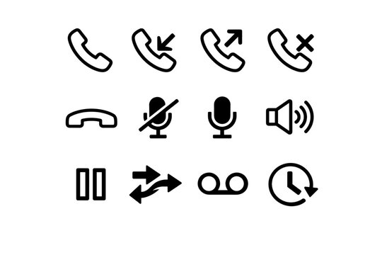 Generation icon transfer voicemail phone call simple pause missed vector arrow image