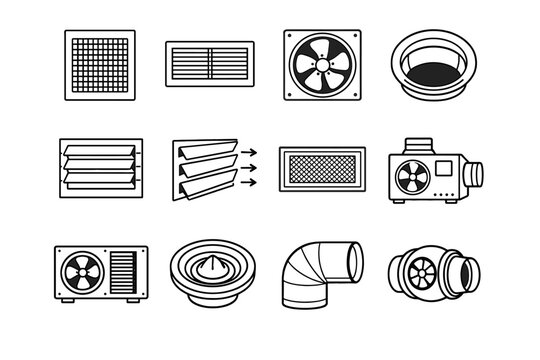 Frame ventilation icon generation intake simple housing direction fixture vector image vent