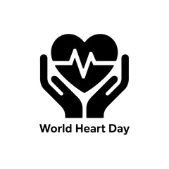 Fototapeta premium World heart day hands holding heart pulse icon symbol