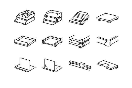 Icon vector image slide front load generation guide simple tray modular alignment