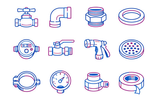 Icon drain image rubber simple flow strainer elbow gasket generation vector hose