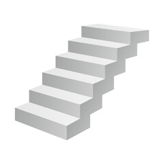 Fototapeta premium Isometric 3D staircase. Step design in light grey.