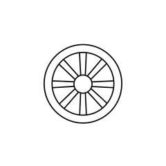 Obraz premium A simple line art illustration of a wheel, perfect for concepts of motion, transportation, or industry