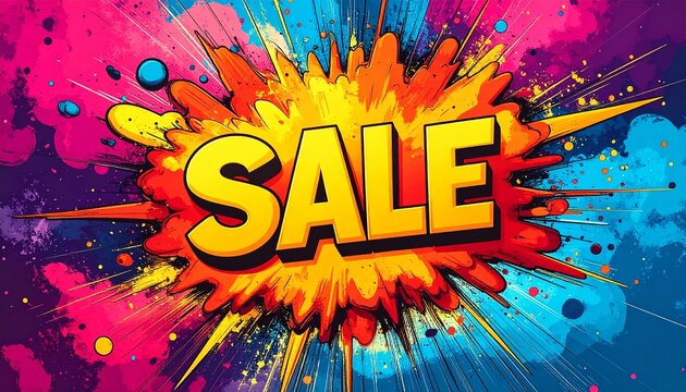 Pop style SALE burst label