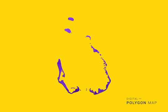 Cocos Islands Map - Low poly polygon map in vibrant purple gradient on bold yellow background, modern minimal geometric style, clean digital vector illustration.