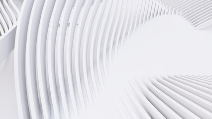 Obraz premium Abstract Curved Shapes. White Circular Background.