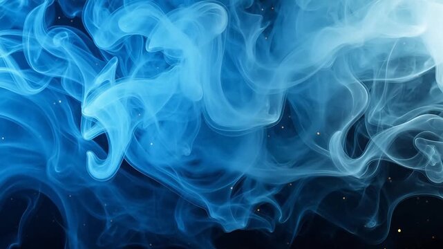Blue smoke patterns on dark background