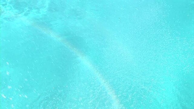 放水でできた虹