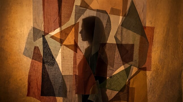 Abstract Grainy Flat Art Representing Obscurity, Partial Visibility, and the Hidden State
