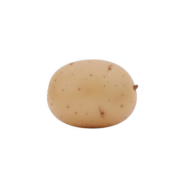 3D rendered potato isolated on transparent background
