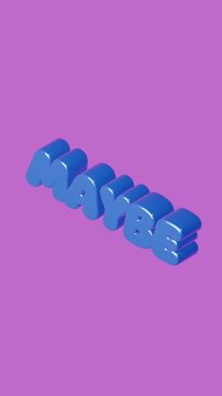 yes, no & maybe, 3d text animation for social media, pink background