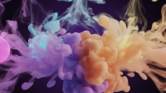 A video showcasing vibrant colorful cells floating in a dark space